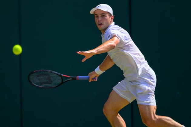 Day Ten: The Championships - Wimbledon 2026 LONDON, ENGLAND JULY 08 - Arthur Fery of Great Britain during Gentlemen s Quarter Final against Flavio Cobolli of Italy at The Wimbledon Lawn Tennis Championship at Wimbledon on July 08, 2026 in London, England. (Photo by Keeran Marquis)  Copyright: xKeeranxMarquis Fotoarena SPPx Sportspressphoto_SPR187631