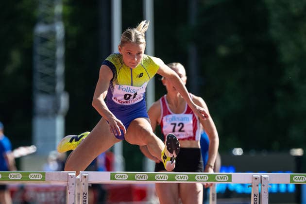 260708 Esther Sahlqvist Hammarby IF tävlar i damernas häcklöpning under friidrottstävlingen Folksam Grand Prix den 8 juli 2026 i Karlstad. *** July 8, 2026: Esther Sahlqvist of Hammarby IF will compete in the women s hurdles at the Folksam Grand Prix track and field meet in Karlstad  Copyright: FREDRIKxKARLSSON BB260708FK011