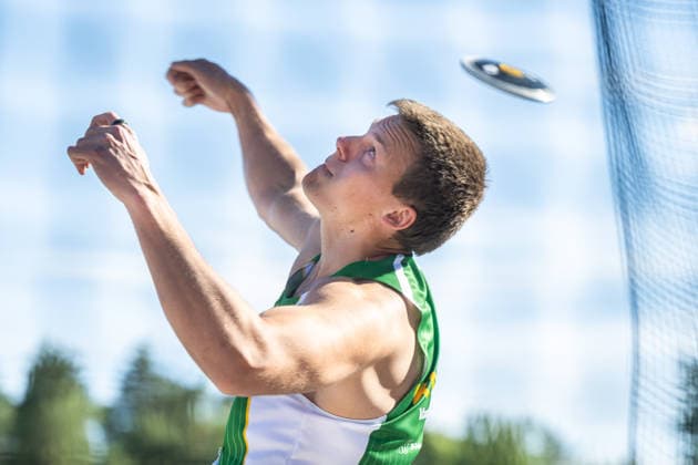 260708 Mico Lampinen Finland deltar i herrarnas diskus under friidrottstävlingen Folksam Grand Prix den 8 juli 2026 i Karlstad. *** 260708 Mico Lampinen of Finland will compete in the men s discus throw at the Folksam Grand Prix track and field meet on July 8, 2026, in Karlstad  Copyright: FREDRIKxKARLSSON BB260708FK017