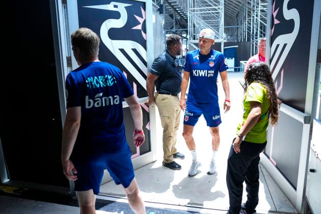 Fotball-VM 2026 Fort Lauderdale, Florida , USA 20260708. Norges landslagssjef Stale Solbakken etter et pressetreff med Norges herrelandslag i fotball pa Inter Miami CF Stadium. Foto: Fredrik Varfjell NTB Fort Lauderdale, Florida USA EDITORIAL USE ONLY. RESTRICTED USE FOR BETTING COMPANIES Ref:_SPOAro_Z55y-K4.jpg *** 2026 FIFA World Cup, Fort Lauderdale, Florida, USA 20260708 Norway’s national team coach Stale Solbakken after a press conference with Norway’s men’s national soccer team at Inter Miami CF Stadium. Photo: Fredrik Varfjell, NTB. Fort Lauderdale, Florida, USA. EDITORIAL USE ONLY. RESTRICTED USE FOR BETTING COMPANIES.  Copyright: xFredrikxVarfjellx xNTBx