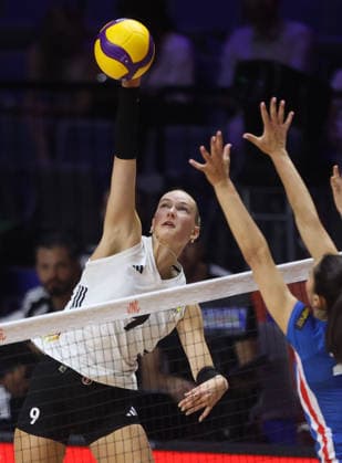 08.07.2026 Belgrade(Serbia) Czechia Czech Republic-Germany Nations League women s volleyball Lina Alsmeier(L) Germany :