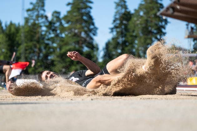 260708 Marko Vlahovic Serbia deltar i herrarnas längdhopp under friidrottstävlingen Folksam Grand Prix den 8 juli 2026 i Karlstad. *** July 8, 2026: Marko Vlahovic of Serbia will compete in the men s long jump at the Folksam Grand Prix track and field meet on July 8, 2026, in Karlstad  Copyright: FREDRIKxKARLSSON BB260708FK027