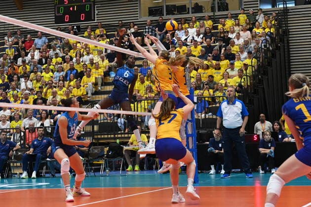 ÖREBRO, SVERIGE 20260708 Sloveniens Fatoumatta Sillah under onsdagens finalmatch 1:2 i European League i volleyboll mellan Sverige och Slovenien i Örebro. ÖREBRO SVERIGE x62610x *** ÖREBRO, SWEDEN 20260708 Slovenia s Fatoumatta Sillah during Wednesday s Game 1 of the European Volleyball League finals between Sweden and Slovenia in Örebro ÖREBRO SWEDEN x62610x  Copyright: xAnnaxHallams TTx VOLLEYBOLL EUROPEAN LEAGUE FINAL DAM