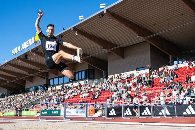 260708 Marko Vlahovic Serbia deltar i herrarnas längdhopp under friidrottstävlingen Folksam Grand Prix den 8 juli 2026 i Karlstad. *** July 8, 2026: Marko Vlahovic of Serbia will compete in the men s long jump at the Folksam Grand Prix track and field meet on July 8, 2026, in Karlstad  Copyright: FREDRIKxKARLSSON BB260708FK040