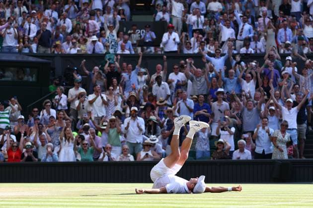 Arthur Fery celebrates victory during his Quarter-Final match Wimbledon Tennis Championships, Day 10, The All England Lawn Tennis and Croquet Club, London, UK - 08 Jul 2026London The All England Lawn Tennis and United Kingdom  Copyright: xKieranxMcManus Shutterstockx 16978034dp