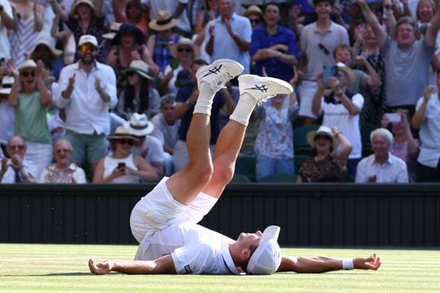 Arthur Fery celebrates victory during his Quarter-Final match Wimbledon Tennis Championships, Day 10, The All England Lawn Tennis and Croquet Club, London, UK - 08 Jul 2026London The All England Lawn Tennis and United Kingdom  Copyright: xKieranxMcManus Shutterstockx 16978034dq