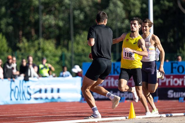 260708 Ibrahim Buras Norway deltar i herrarnas 1500 meter under friidrottstävlingen Folksam Grand Prix den 8 juli 2026 i Karlstad. *** July 8, 2026: Ibrahim Buras of Norway will compete in the men s 1,500-meter race at the Folksam Grand Prix track and field meet on July 8, 2026, in Karlstad  Copyright: FREDRIKxKARLSSON BB260708FK046
