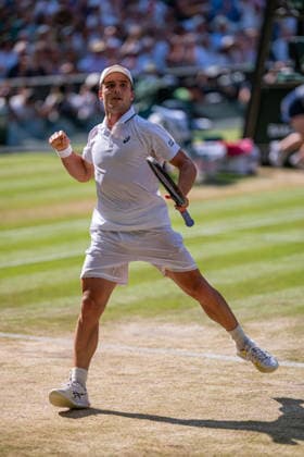 Tennis - Wimbledon Championship 2026 - Day 10 LONDON, ENGLAND - Wednesday, July 8, 2026: Arthur Fery (GBR) celebrates during the Gentlemen s Singles Quarter-Final match on Day Ten of The Championships Wimbledon 2026 at the All England Lawn Tennis and Croquet Club. (Photo by Kirsten Holst Propaganda) LONDON All England Lawn Tennis and Croq GREATER LONDON ENGLAND  Copyright: xKirstenxHolstx 2026-07-08-064-Wimbledon_Day_10
