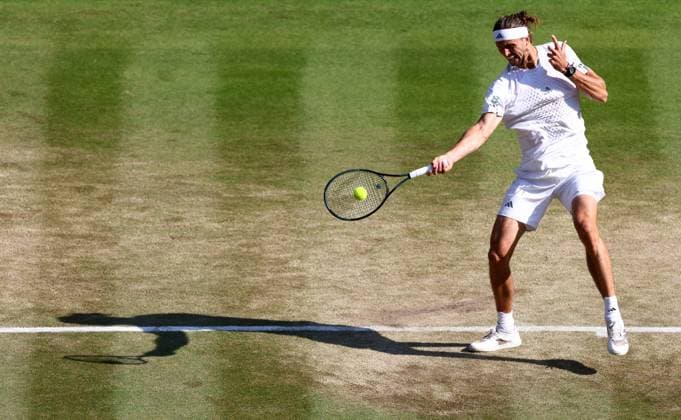 Alexander Zverev during his quarter final match. Wimbledon Tennis Championships, Day 10, The All England Lawn Tennis and Croquet Club, London, UK - 08 Jul 2026London The All England Lawn Tennis and United Kingdom  Copyright: xJamesxMarsh Shutterstockx 16978036gs