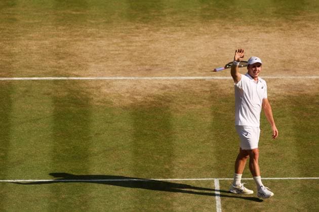 Arthur Fery celebrates victory during his Quarter-Final match Wimbledon Tennis Championships, Day 10, The All England Lawn Tennis and Croquet Club, London, UK - 08 Jul 2026London The All England Lawn Tennis and United Kingdom  Copyright: xEllaxLing Shutterstockx 16978035j