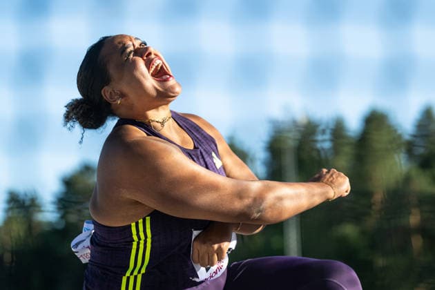 260708 Vanessa Kamga Hässelby SK deltar i damernas diskus under friidrottstävlingen Folksam Grand Prix den 8 juli 2026 i Karlstad. *** July 8, 2026: Vanessa Kamga of Hässelby SK will compete in the women s discus throw at the Folksam Grand Prix track and field meet in Karlstad  Copyright: FREDRIKxKARLSSON BB260708FK055
