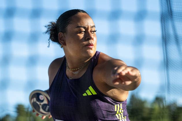 260708 Vanessa Kamga Hässelby SK deltar i damernas diskus under friidrottstävlingen Folksam Grand Prix den 8 juli 2026 i Karlstad. *** July 8, 2026: Vanessa Kamga of Hässelby SK will compete in the women s discus throw at the Folksam Grand Prix track and field meet in Karlstad  Copyright: FREDRIKxKARLSSON BB260708FK056