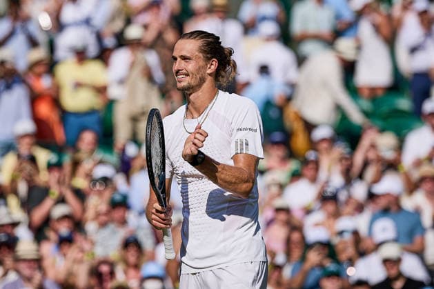 July 8, 2026, London, London, Great Britain: Alexander Zverev of Germany celebrates the win of the match during The Championships Wimbledon , 8.7.2026 in London (All England Lawn Tennis and Croquet Club), Great Britain Tennis 2026: Grand Slam: The Championships Wimbledon: 6th Day: 3rd Round: ZVEREV 6:4 6:4 6:2 FRITZ  - ZUMAs343 20260708_zsp_s343_083 Copyright: xMathiasxSchulzx