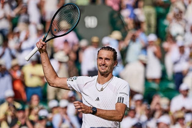 July 8, 2026, London, London, Great Britain: Alexander Zverev of Germany celebrates the win of the match during The Championships Wimbledon , 8.7.2026 in London (All England Lawn Tennis and Croquet Club), Great Britain Tennis 2026: Grand Slam: The Championships Wimbledon: 6th Day: 3rd Round: ZVEREV 6:4 6:4 6:2 FRITZ  - ZUMAs343 20260708_zsp_s343_091 Copyright: xMathiasxSchulzx