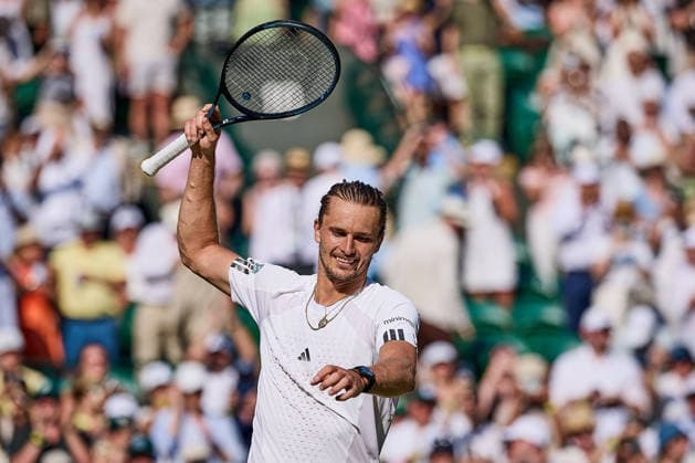 July 8, 2026, London, London, Great Britain: Alexander Zverev of Germany celebrates the win of the match during The Championships Wimbledon , 8.7.2026 in London (All England Lawn Tennis and Croquet Club), Great Britain Tennis 2026: Grand Slam: The Championships Wimbledon: 6th Day: 3rd Round: ZVEREV 6:4 6:4 6:2 FRITZ  - ZUMAs343 20260708_zsp_s343_095 Copyright: xMathiasxSchulzx