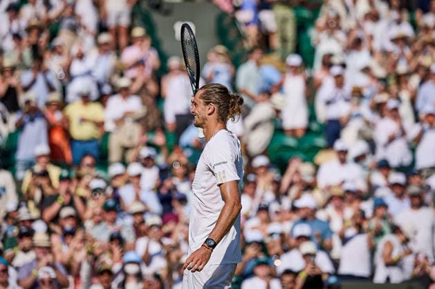 July 8, 2026, London, London, Great Britain: Alexander Zverev of Germany celebrates the win of the match during The Championships Wimbledon , 8.7.2026 in London (All England Lawn Tennis and Croquet Club), Great Britain Tennis 2026: Grand Slam: The Championships Wimbledon: 6th Day: 3rd Round: ZVEREV 6:4 6:4 6:2 FRITZ  - ZUMAs343 20260708_zsp_s343_096 Copyright: xMathiasxSchulzx