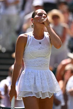 2026 Wimbledon - Marta Kostyuk Marta Kostyuk (UKR) during her quarter final round match at the 2026 Wimbledon Championships at the AELTC in London, GREAT BRITAIN, on JULY 8, 2026. Photo by Corinne Dubreuil ABACAPRESS.COM LONDON United Kingdom  Copyright: xDubreuilxCorinne ABACAx