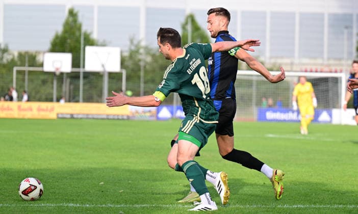 08.07.2026 - Fussball - Saison 2026 2027 - Testspiel Freundschaftsspiel Vorbereitungsspiel - SC Eltersdorf ( SCE Quecken ) - SpVgg Greuther Fürth ( Kleeblatt ) - - Sportfoto Zink - xwoxzix - regulations prohibit any use of photographs as image sequences and or quasi-video - only for editorial use - Manuel Stark (18, SC Eltersdorf ) Felix Higl (18, SpVgg Greuther Fürth ) *** July 8, 2026 Soccer Season 2026–2027 Exhibition Match Friendly Match Preseason Match SC Eltersdorf SCE Quecken SpVgg Greuther Fürth Kleeblatt Sports Photo Zink xwoxzix Regulations prohibit any use of photographs as image sequences and or quasi-video; for editorial use only for editorial use only: Manuel Stark, 18, SC Eltersdorf; Felix Higl, 18, SpVgg Greuther Fürth