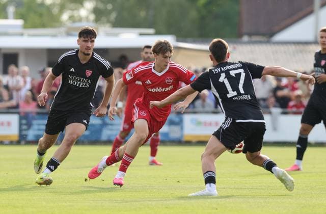 08.07.2026 - Fussball - Saison 2026 2027 - Testspiel Freundschaftsspiel Vorbereitungsspiel: TSV Kornburg - 1. FC Nürnberg Nuernberg FCN ( Club ) - Sportfoto Zink DaMa - xdaxmax - Niklas Held (13, TSV Kornburg ) Marko Soldic (16, 1. FC Nürnberg FCN ) Kai Neuerer (17, TSV Kornburg ) *** July 8, 2026 Soccer Season 2026–2027 Exhibition Match Friendly Match Preseason Match TSV Kornburg 1 FC Nuremberg Nuremberg FCN Club Sports Photo Zink DaMa xdaxmax Niklas Held 13, TSV Kornburg Marko Soldic 16, 1 FC Nuremberg FCN Kai Neuerer 17, TSV Kornburg