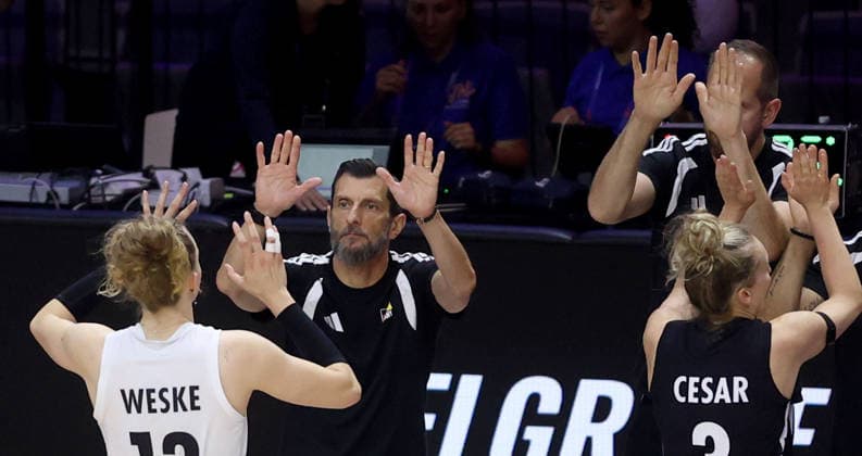 08.07.2026 Belgrade(Serbia) Czechia Czech Republic-Germany Nations League women s volleyball Giulio Cesare Bregoli Germany head coach :