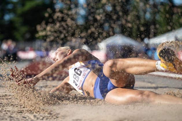260708 Maja Askag Raby-Rekarne FIF deltar i damernas längdhopp under friidrottstävlingen Folksam Grand Prix den 8 juli 2026 i Karlstad. *** July 8, 2026: Maja Askag Raby Rekarne of FIF will compete in the women’s long jump at the Folksam Grand Prix track and field meet on July 8, 2026, in Karlstad  Copyright: FREDRIKxKARLSSON BB260708FK072