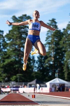 260708 Maja Askag Raby-Rekarne FIF deltar i damernas längdhopp under friidrottstävlingen Folksam Grand Prix den 8 juli 2026 i Karlstad. *** July 8, 2026: Maja Askag Raby Rekarne of FIF will compete in the women’s long jump at the Folksam Grand Prix track and field meet on July 8, 2026, in Karlstad  Copyright: FREDRIKxKARLSSON BB260708FK075