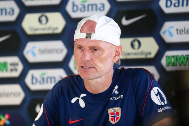 FT LAUDERDALE, FL - JULY 08: Stale Solbakken of Norway attends a media conference before a Norway team training session in preparation for a FIFA World Cup, WM, Weltmeisterschaft, Fussball 26 Quarter-Final game between Norway and England on July 8, 2026 at at the Inter Miami CF Stadium, Fort Lauderdale, Florida.(Photo by Chris Arjoon) SOCCER: JUL 08 FIFA World Cup 26 - Norway Training EDITORIAL USE ONLY Icon26070800000002