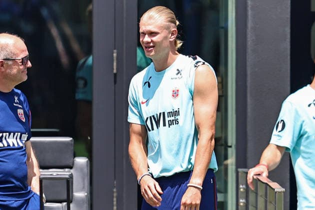 FT LAUDERDALE, FL - JULY 08: Erling Haaland 9 of Norway attends a training session in preparation for a FIFA World Cup, WM, Weltmeisterschaft, Fussball 26 Quarter-Final game between Norway and England on July 8, 2026 at at the Inter Miami CF Stadium, Fort Lauderdale, Florida.(Photo by Chris Arjoon) SOCCER: JUL 08 FIFA World Cup 26 - Norway Training EDITORIAL USE ONLY Icon26070800000004