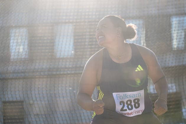 260708 Vanessa Kamga Hässelby SK deltar i damernas diskus under friidrottstävlingen Folksam Grand Prix den 8 juli 2026 i Karlstad. *** July 8, 2026: Vanessa Kamga of Hässelby SK will compete in the women s discus throw at the Folksam Grand Prix track and field meet in Karlstad  Copyright: FREDRIKxKARLSSON BB260708FK089