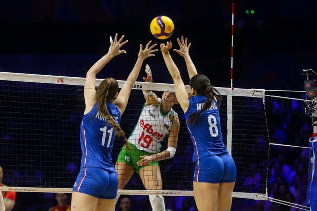 Serbia v Bulgaria - Women s Volleyball Nations League BELGRADE, SERBIA - JULY 8: H. Kurtagic (11) of Serbia in action against A. Milanova (19) of Bulgaria during the 2026 FIVB Volleyball Women s Nations League match between the Serbia and Bulgaria in Belgrade, Serbia, on July 8, 2026. Filip Stevanovic Anadolu Belgrade Serbia. Editorial use only. Please get in touch for any other usage.  Copyright: x2026xAnadoluxFilipxStevanovicx