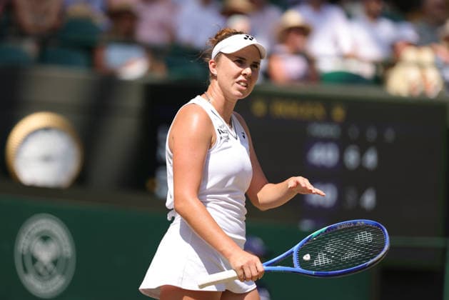 Linda Noskova, CZE, during quarterfinals of 2026 All England Lawn Tennis Championships at Wimbledon, womens singles, London, 08 07 2026; - *** Linda Noskova, CZE, during the quarterfinals of the 2026 All England Lawn Tennis Championships at Wimbledon, women s singles, London, July 8, 2026 
