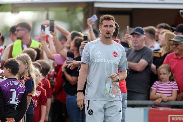 Miroslav Klose Trainer FCN , Freundschaftsspiel TSV Kornburg-1.FCN Nürnberg , , Fußball , 2.Bundesliga in Kornburg , Nürnberg , Bayern , Deutschland . Juli 08 , 2026 . Photo by: Davide Elias IPA Photo Pressefoto DENL Copyright: xDavidexEliasx