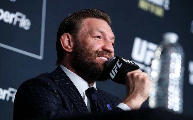 UFC 329 press conference, PK, Pressekonferenz T-Mobile Arena, Las Vegas, Nevada, United States 8 7 2026 Conor McGregor Conor McGregor 8 7 2026  Copyright: xTomxHoganx-xHoganphotos.comx916x947x8354xtomhoganphotos@gmail.comx McgregorHollowayMediaDay_Hoganphotos16032