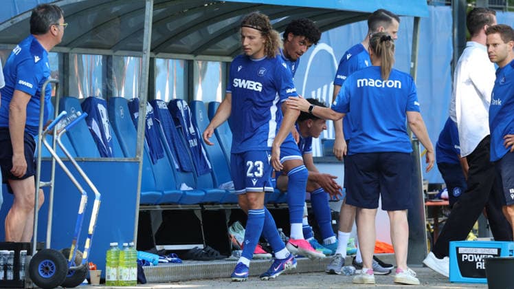 09.07.2026, xrekx, Fussball Testspiel , Karlsruher SC - SGV Freiberg v.l. Tim Civeja (Karlsruher SC) (DFL DFB REGULATIONS PROHIBIT ANY USE OF PHOTOGRAPHS as IMAGE SEQUENCES and or QUASI-VIDEO) Karlsruhe *** July 9, 2026, xrekx, Soccer Exhibition Match, Karlsruher SC vs. SGV Freiberg, Tim Civeja, Karlsruher SC, DFL, DFB. REGULATIONS PROHIBIT ANY USE OF PHOTOGRAPHS AS IMAGE SEQUENCES AND OR QUASI-VIDEO. Karlsruhe
