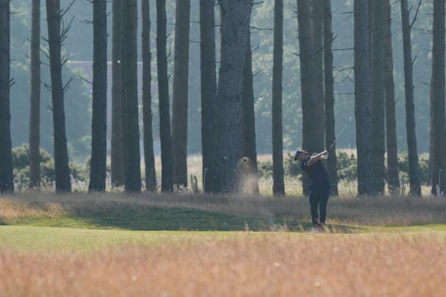 NORTH BERWICK, SCOTLAND - JULY 9: Marco Penge plays from the 11th fairway during Round 1 of the Genesis Scottish Open at the Renaissance Club, North Berwick on July 9, 2026 in North Berwick, Scotland Genesis Scottish Open Round 1