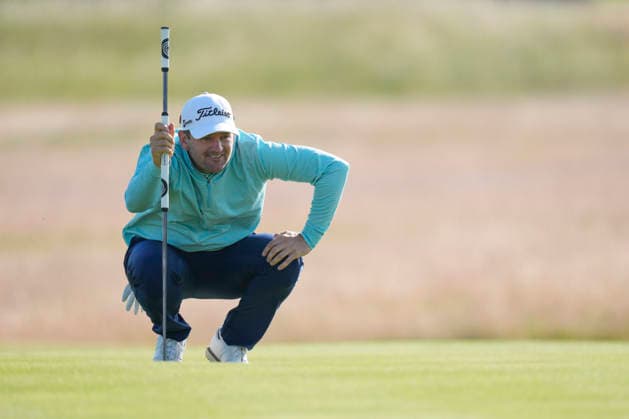 NORTH BERWICK, SCOTLAND - JULY 9: Bernd Wiesberger lines up a putt on the eleventh green during Round 1 of the Genesis Scottish Open at the Renaissance Club, North Berwick on July 9, 2026 in North Berwick, Scotland Genesis Scottish Open Round 1