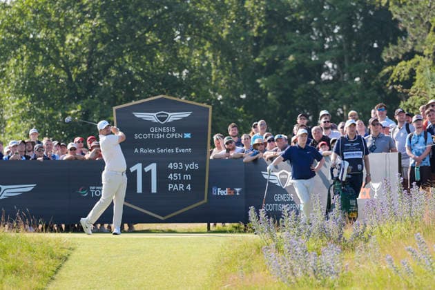 NORTH BERWICK, SCOTLAND - JULY 9: Chris Gotterup plays from the eleventh tee during Round 1 of the Genesis Scottish Open at the Renaissance Club, North Berwick on July 9, 2026 in North Berwick, Scotland Genesis Scottish Open Round 1