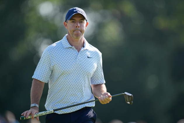 NORTH BERWICK, SCOTLAND - JULY 9: Rory McIlroy on the 12th green during Round 1 of the Genesis Scottish Open at the Renaissance Club, North Berwick on July 9, 2026 in North Berwick, Scotland Genesis Scottish Open Round 1