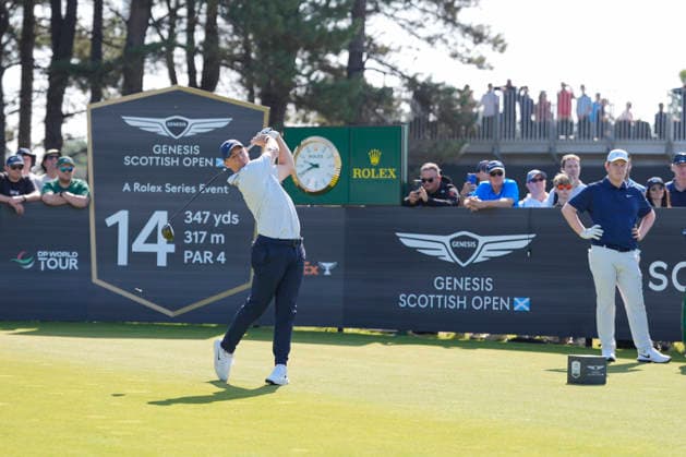 NORTH BERWICK, SCOTLAND - JULY 9: Rory McIlroy plays from the fourteenth tee during Round 1 of the Genesis Scottish Open at the Renaissance Club, North Berwick on July 9, 2026 in North Berwick, Scotland Genesis Scottish Open Round 1