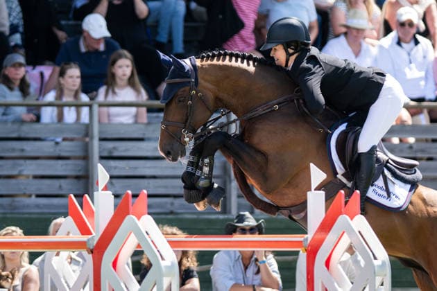 260709 Amanda Landeblad of Sweden with horse Springfield competes in Falsterbo Grand Prix qualification during Falsterbo Horse Show on July 9, 2026 in Falsterbo. Photo: Avdo Bilkanovic BILDBYRAN COP 115 AB0378 ridsport equestrian falsterbo horse show ridsportlaget bbeng hoppning *** July 9, 2026: Amanda Landeblad of Sweden, riding Springfield, competes in the Falsterbo Grand Prix qualifier during the Falsterbo Horse Show on July 9, 2026 in Falsterbo. Photo by Avdo Bilkanovic, BILDBYRAN COP 115 AB0378. equestrian sports, Falsterbo Horse Show, Ridsportlaget BBENG, show jumping  Copyright: AVDOxBILKANOVIC BB260709AB005