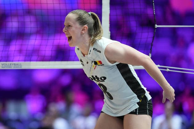 RECORD DATE NOT STATED Volleyball Nations League Hong Kong 2026 - Day 2 Lara Nagels (No.8) from team Belgium during the match between Canada and Belgium at Volleyball Nations League Hong Kong 2026 on July 9, 2026 in Hong Kong. (Photo by Ellan Mad Nexpher Images) Hong Kong