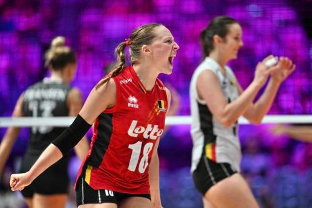RECORD DATE NOT STATED HONG KONG-SPORTS Volleyball Nations League Hong Kong Britt Rampelberg (No.18) from team Belgium during the match between Canada and Belgium at Volleyball Nations League Hong Kong 2026 in Hong Kong, July 9, 2026.NEXPHER Kobe Li Hong Kong
