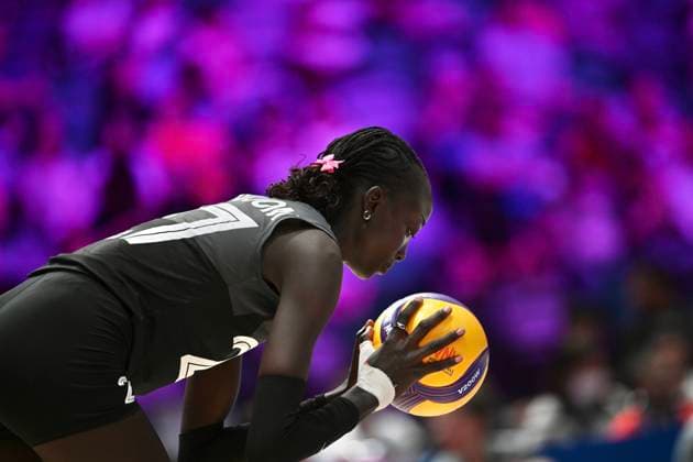 RECORD DATE NOT STATED HONG KONG-SPORTS Volleyball Nations League Hong Kong Nyadholi Thokbuom (No.27) from team Canada during the match between Canada and Belgium at Volleyball Nations League Hong Kong 2026 in Hong Kong, July 9, 2026.NEXPHER Kobe Li Hong Kong