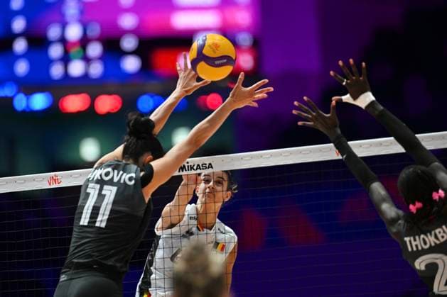 Sport Bilder des Tages RECORD DATE NOT STATED HONG KONG-SPORTS Volleyball Nations League Hong Kong Anna Koulberg (No.7) from team Belgium during the match between Canada and Belgium at Volleyball Nations League Hong Kong 2026 in Hong Kong, July 9, 2026.NEXPHER Kobe Li Hong Kong