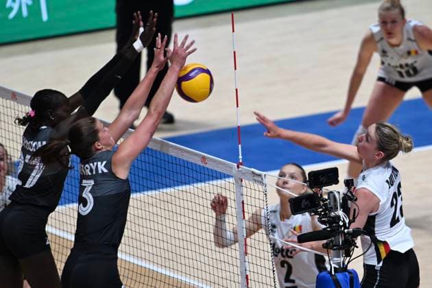 RECORD DATE NOT STATED HONG KONG-SPORTS Volleyball Nations League Hong Kong Pauline Luyten (No.23) from team Belgium during the match between Canada and Belgium at Volleyball Nations League Hong Kong 2026 in Hong Kong, July 9, 2026.NEXPHER Kobe Li Hong Kong