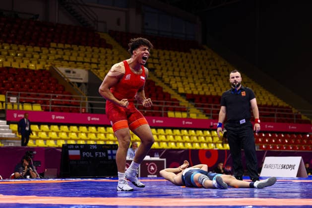 U20 European Championships 97kg GR - Yassine Ben Labed (POL) *** U20 European Championships, 97 kg Greco-Roman: Yassine Ben Labed (POL) Copyright: xJakexKirkmanx xUnitedxWorldxWresx Jake Kirkman United World Wres