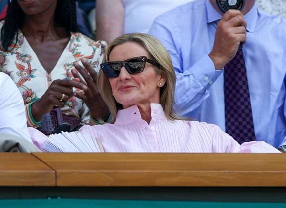 Gabby Logan in the Royal Box on Centre Court Wimbledon Tennis Championships, Day 11, The All England Lawn Tennis and Croquet Club, London, UK - 09 Jul 2026London The All England Lawn Tennis and United Kingdom  Copyright: xKieranxMcManus Shutterstockx 16981024c