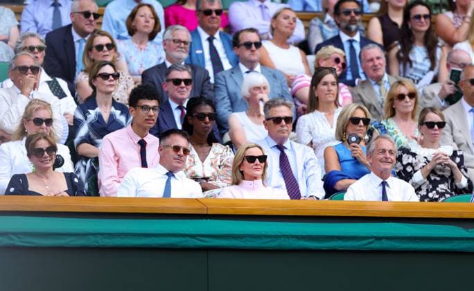 Darcey Bussell, Kenny Logan, Gabby Logan, Emily Maitlis and Anna Maxwell-Martin in the Royal Box on Centre Court Wimbledon Tennis Championships, Day 11, The All England Lawn Tennis and Croquet Club, London, UK - 09 Jul 2026London The All England Lawn Tennis and United Kingdom  Copyright: xKieranxMcManus Shutterstockx 16981024d
