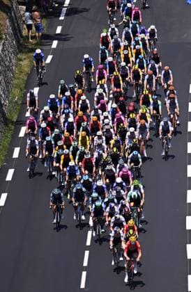 The pack of riders pictured in action during stage 6 of the 2026 Tour de France cycling race, a stage of 186 km from Pau to Gavarnie-Gedre, on Thursday 09 July 2026. The 113th edition of the Tour de France starts on Saturday 4 July in Barcelona, Spain, and will finish in Paris, France on the 26th of July. POOLxTOMASxSISK  x180779553x