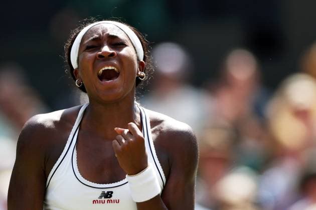 Sport Bilder des Tages Coco Gauff celebrates during her semi final match Wimbledon Tennis Championships, Day 11, The All England Lawn Tennis and Croquet Club, London, UK - 09 Jul 2026London The All England Lawn Tennis and United Kingdom  Copyright: xKieranxMcManus Shutterstockx 16981024v
